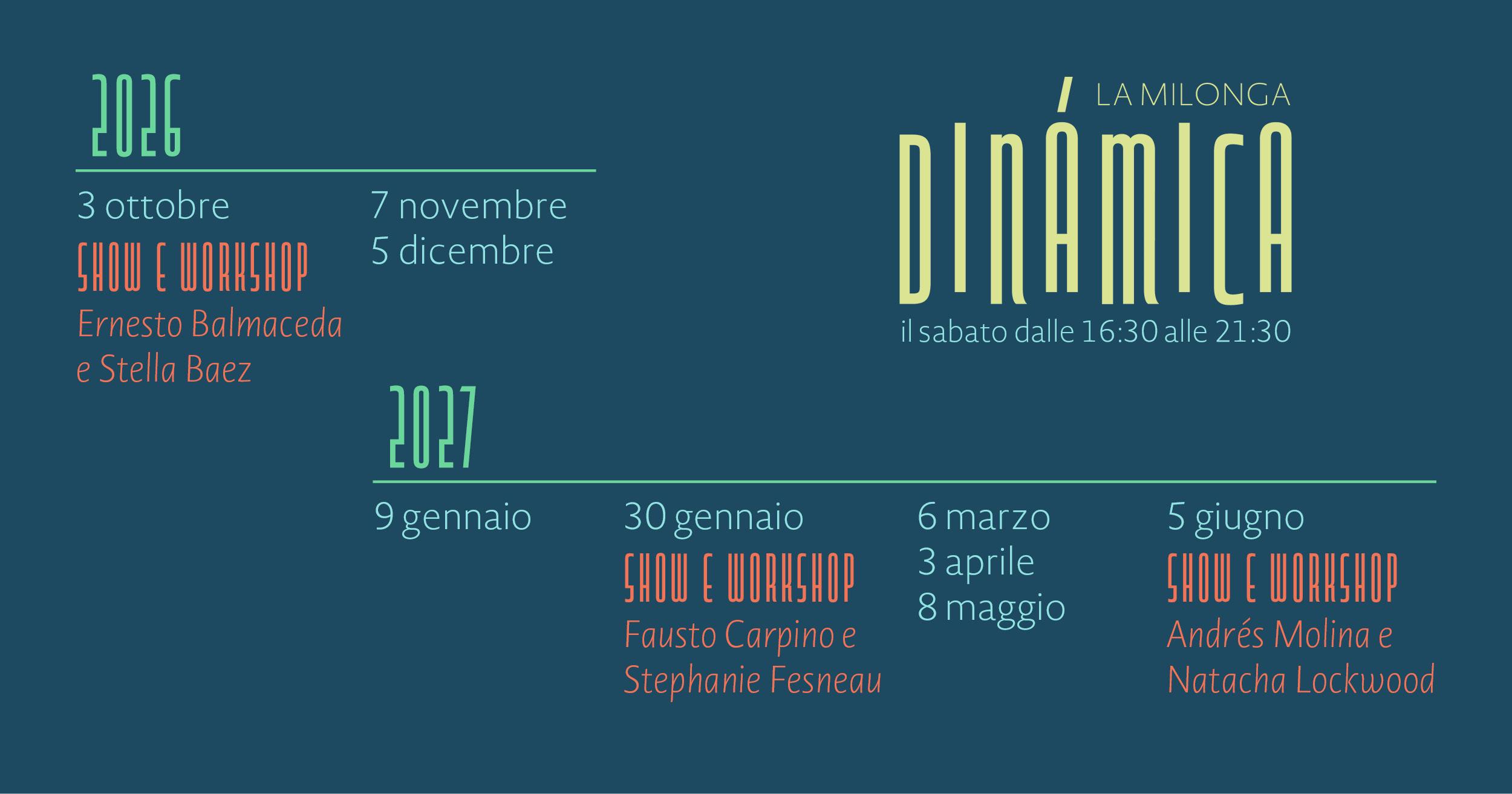 Dinamica la Milonga - Date 2026-2027